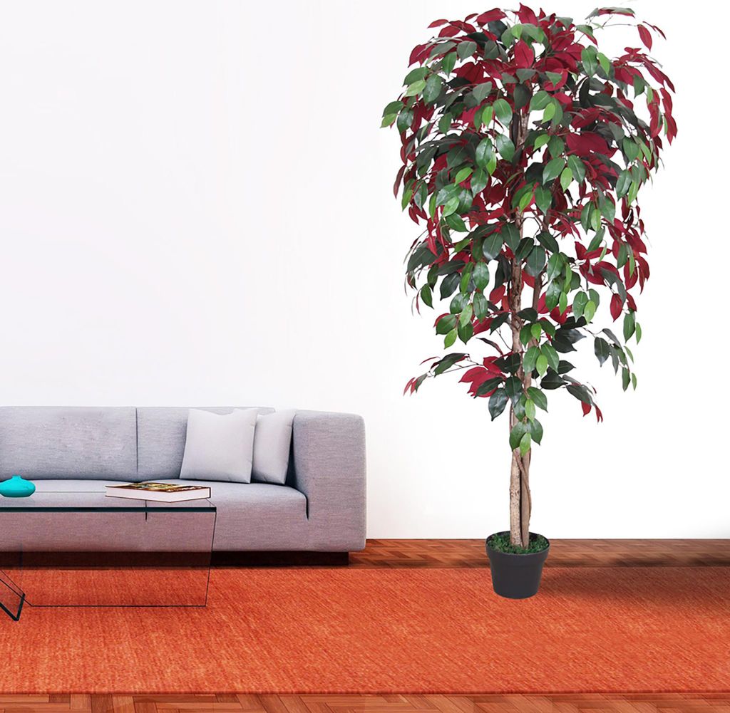Pianta Artificiale Decovego Dieffenbachia 130 Cm - Albero Finto In Plastica Con Vaso