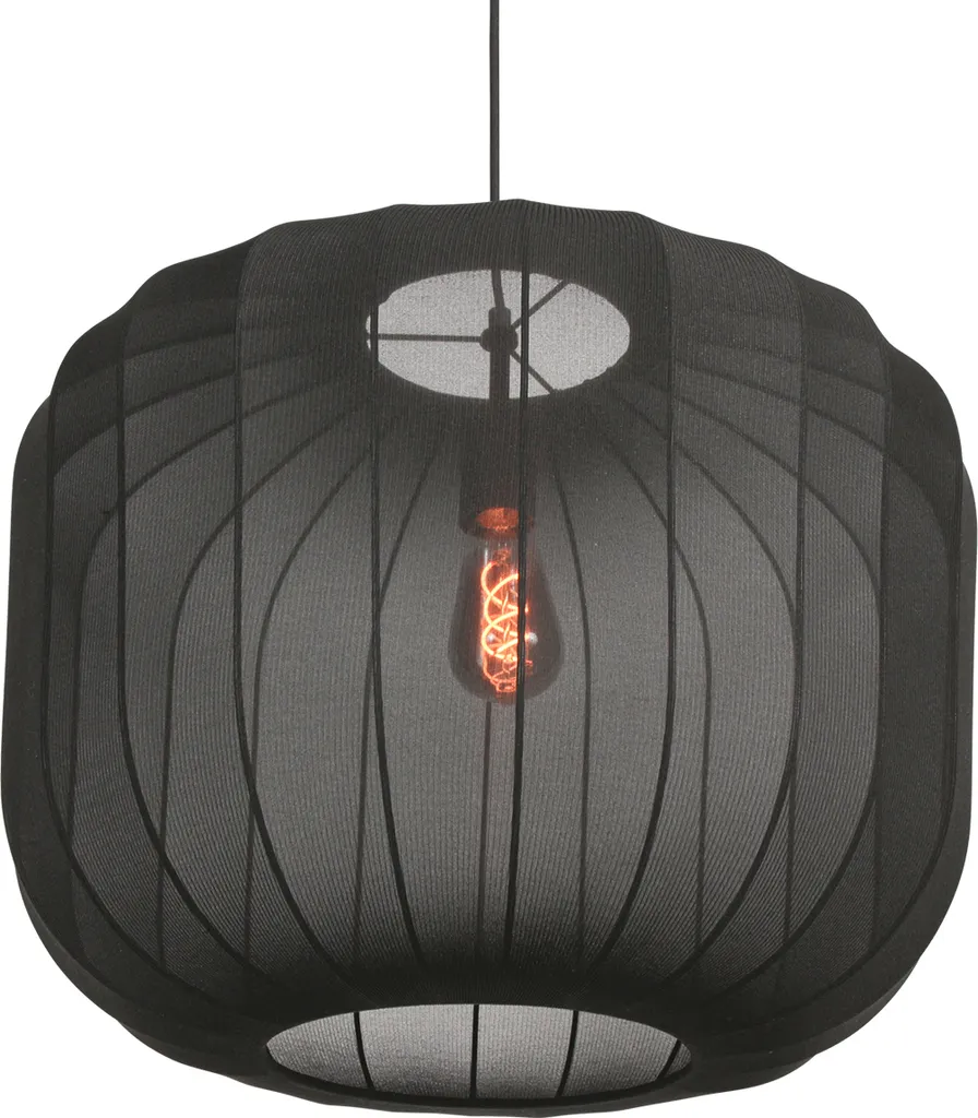 Anne Lighting - lampada a sospensione - Sable - nero - lino metallo - Ø 55cm - E27 - 4192ZW