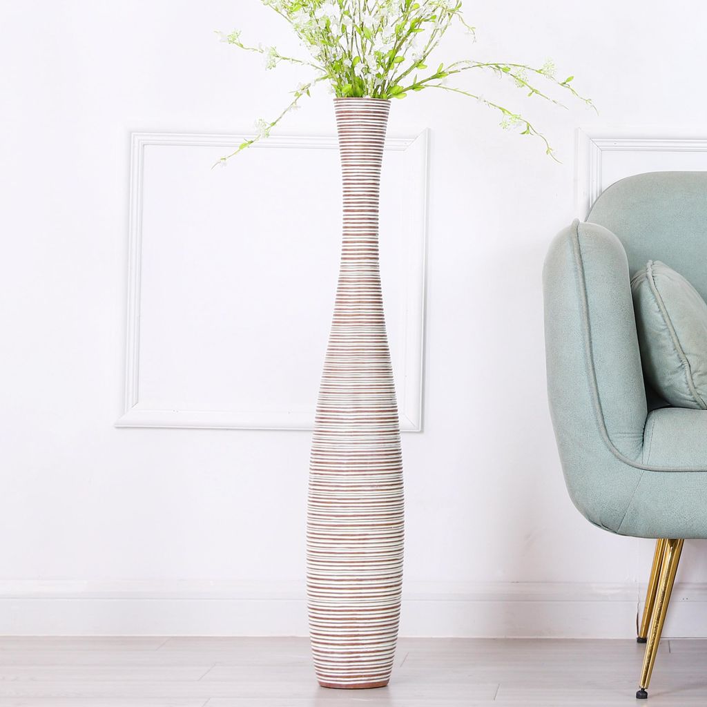 Leewadee Bodenvase 85 cm - Hohe Polyresin Deko für Produktbild 
