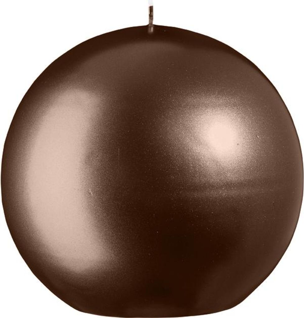 Kugelkerzen Metallic-Lack Matt Brandy Ø 15 cm, 2 Stück
