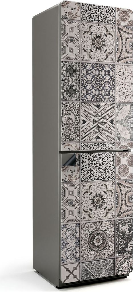 Mosaikmuster auf Fliesen – Magnetische Kühlschrank Abdeckung – Dekorfolie magnetisch Küche – Kühlschrank Magnet Deko – selbstklebende Ma...