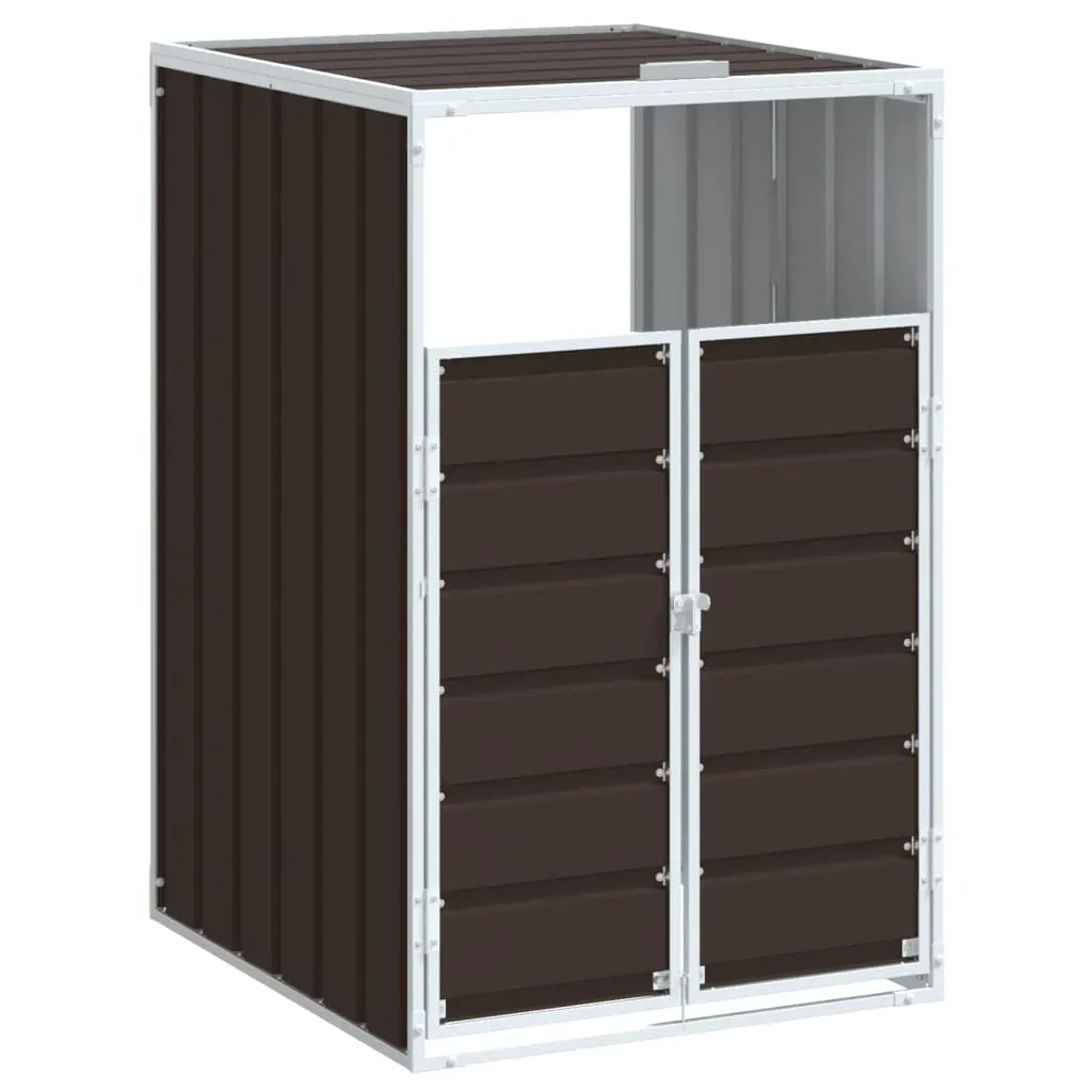 vidaXL Copribidone Singolo Marrone 72x81x115 cm in Acciaio Robusto - 1