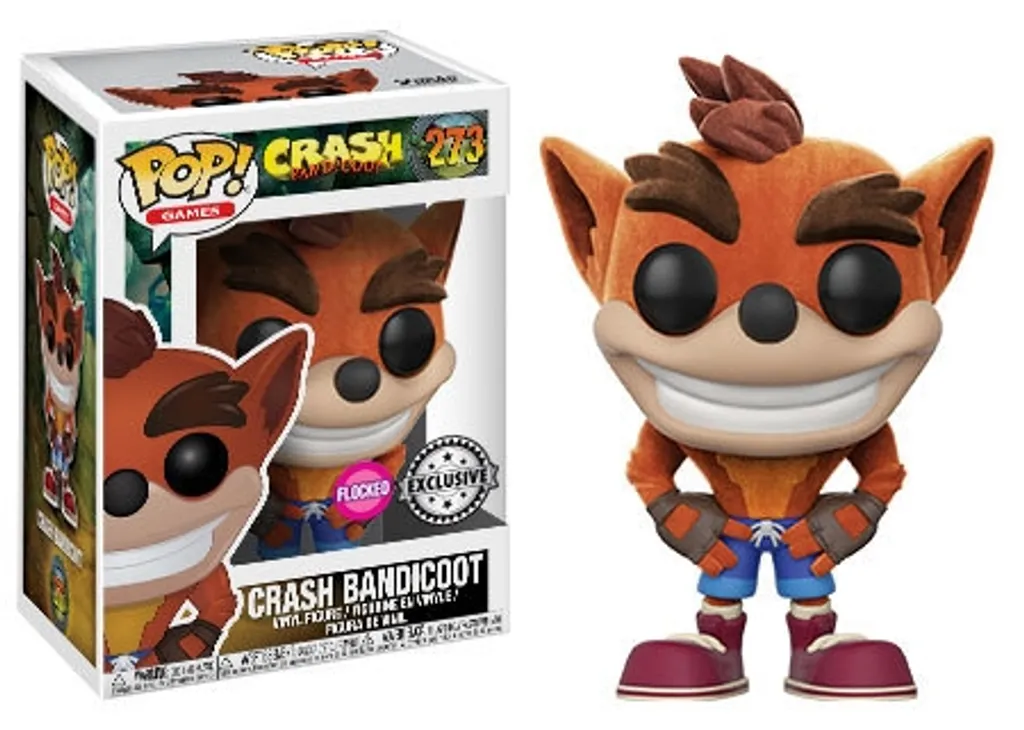 Idée Cadeau Gamer : Crash Bandicoot Pop Flocked avec Protection Vitrine
