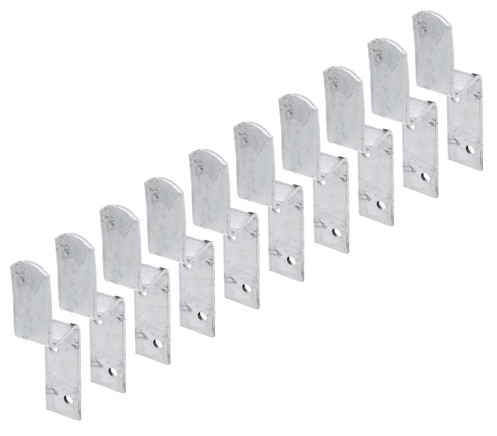 Support de barre de clôture à visser en acier galvanisé lot de 10 pièces