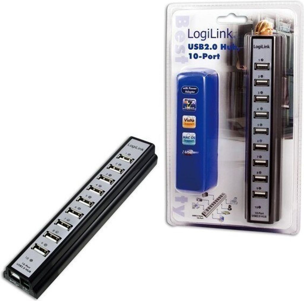 LogiLink UA0096, 480 Mbit/s, Schwarz, ROHS, CE, FCC, 220 V, Produktbild 