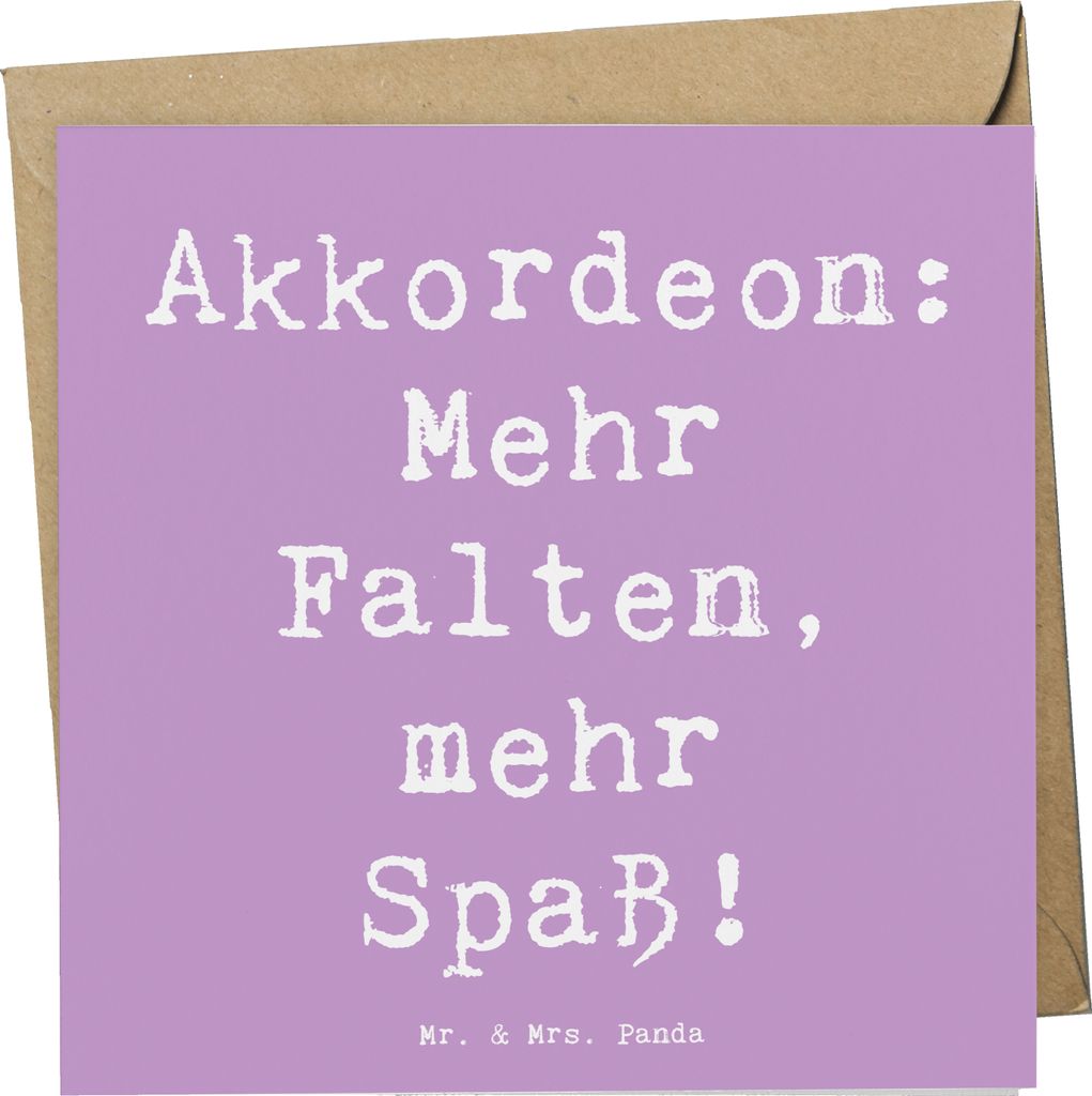 Mr. & Mrs. Panda Glückwunschkarte Spruch Akkordeon Spaß - Lavendeltraum - Geschenk, anlasskarte, emotional, doppelkarte, volkstümlich, faltkarte...