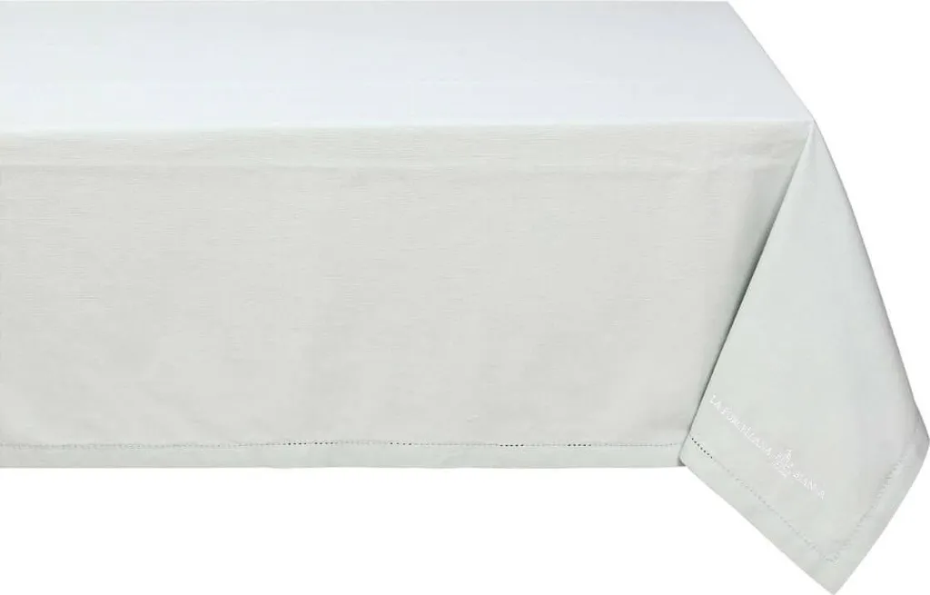Nappe rectangulaire menthe 240x140 cm en tissu résistant pour salle à manger