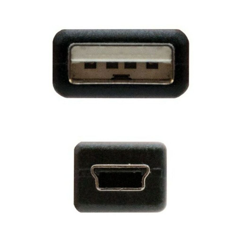 USB zu Mini USB-Kabel NANOCABLE 10.01.0401 Schwarz (1 m)