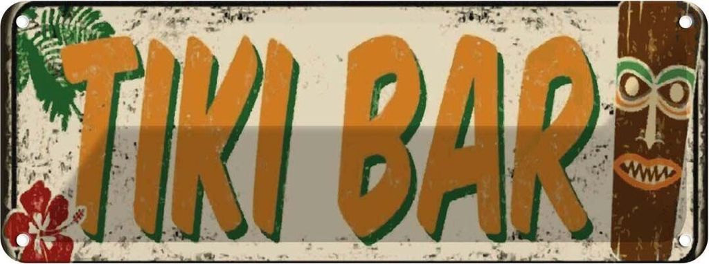vianmo Blechschild 10x27 cm Tiki Bar Geburtstag Feiern Party Club Alkohol