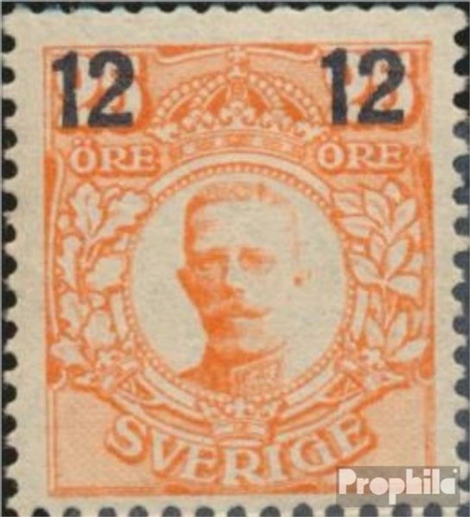 Briefmarken Schweden 1918 Mi 110 mit Falz Aufdruckausgabe