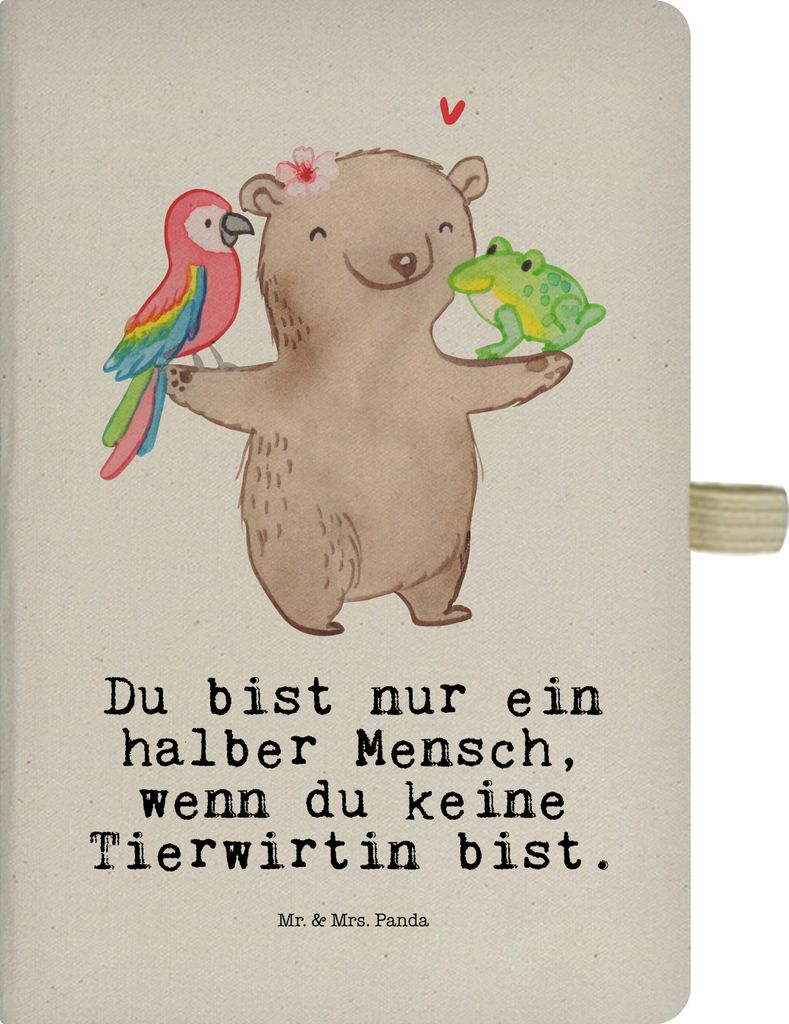 Mr. & Mrs. Panda Journal Tierwirtin Herz - Transparent - Geschenk, Jubiläum, Tagebuch, Bauernhof, notizbuch, Bäuerin, a4, Adressbuch, Lustig, Spr...