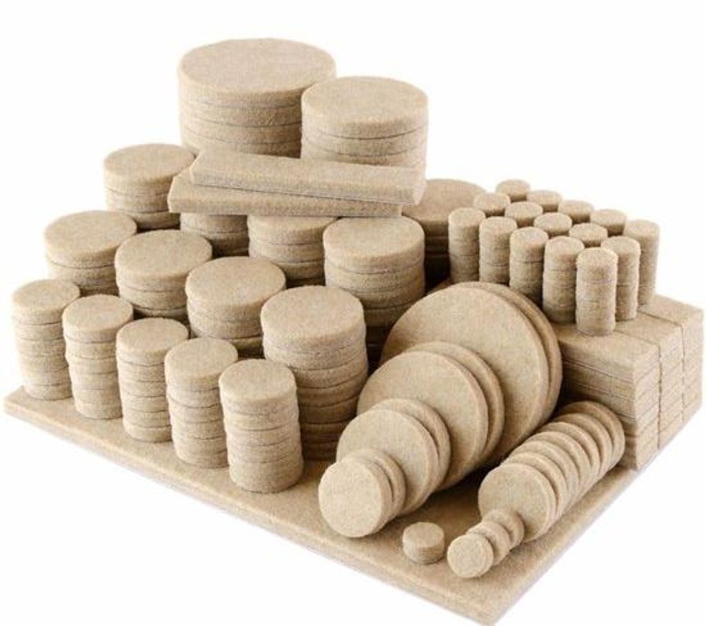 Famanu Möbelpads Fußbodenschutz 235 Stück - Beige - Filz-Pads für Stuhlbeine