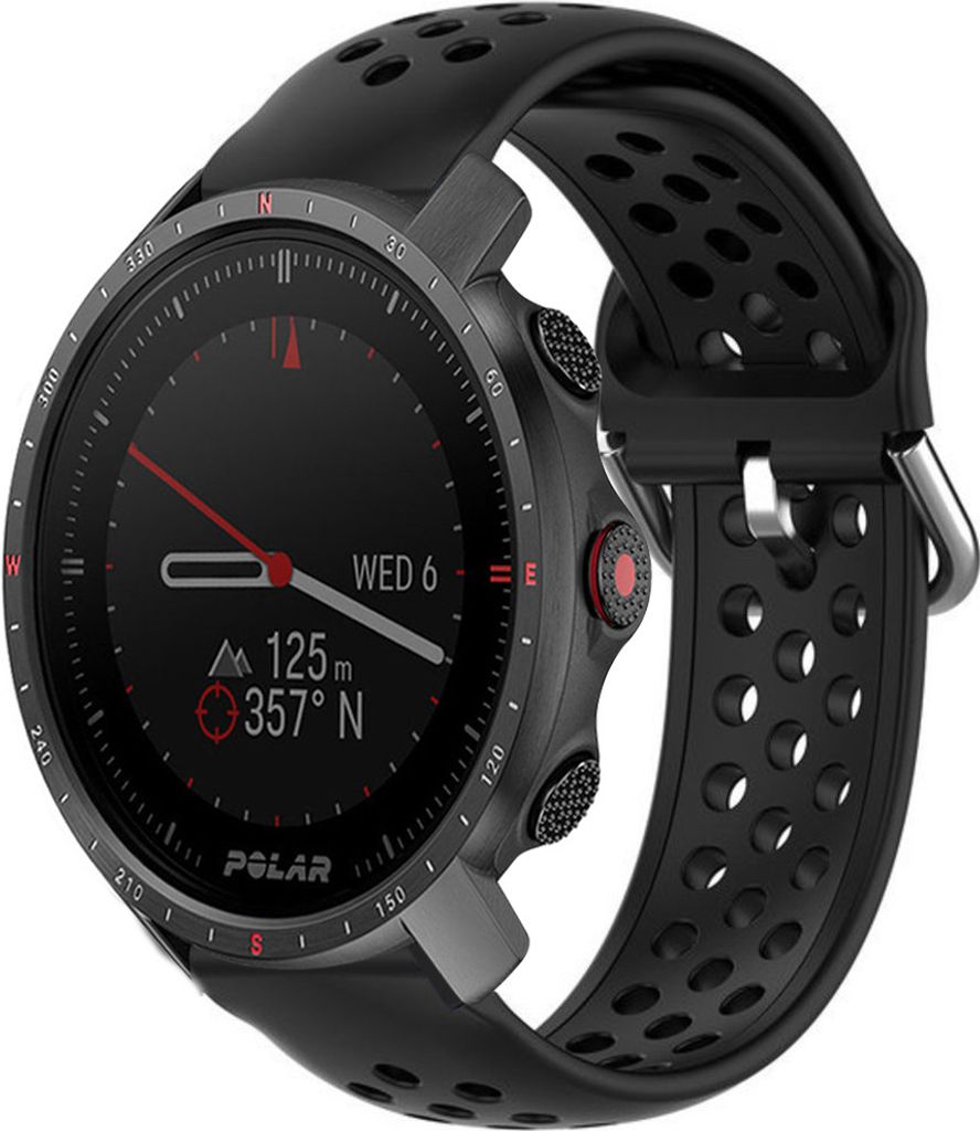 Strap-it Polar Grit X Pro Silikonarmband mit Löchern (Schwarz)