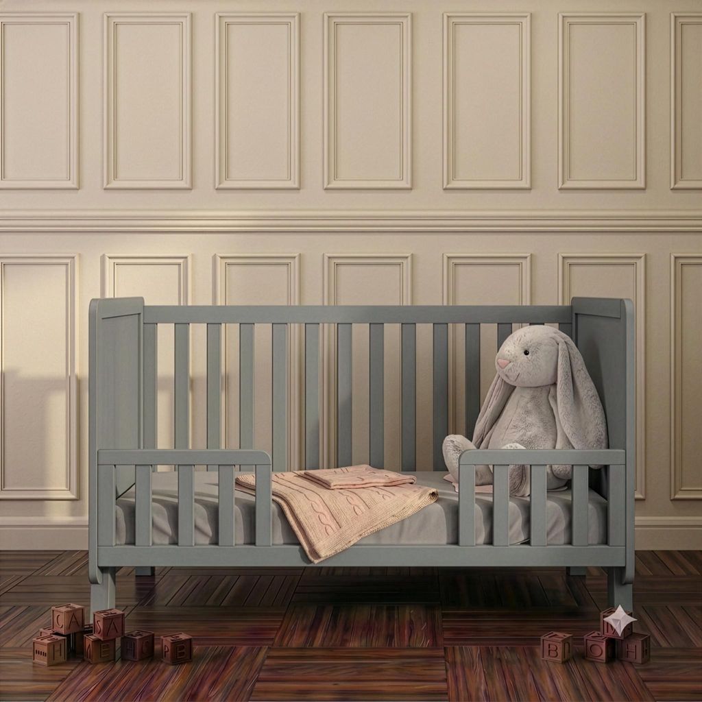 Love For Sleep Babybett  Gitterbett Grau 120 x 60 cm + Produktbild 