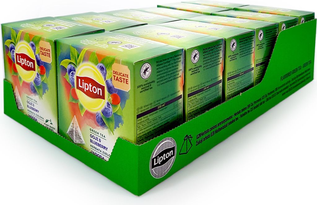 Lipton Grüner Tee Goji & Blueberry, 20er Pack x 12