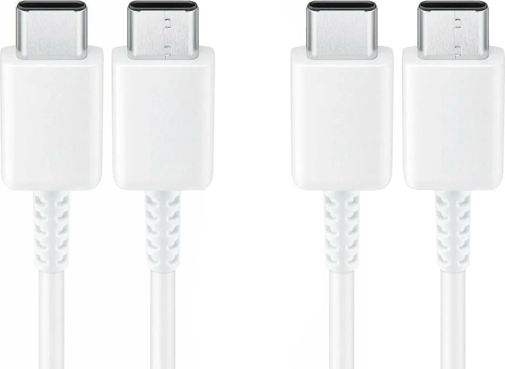 2x Typ-C Schnell-Ladekabel für Original Samsung Galaxy Note 10, Note 10 Lite, Note 10+ Datenkabel 5A super-schnell weiß 1m beidseitig USB Type-C ...