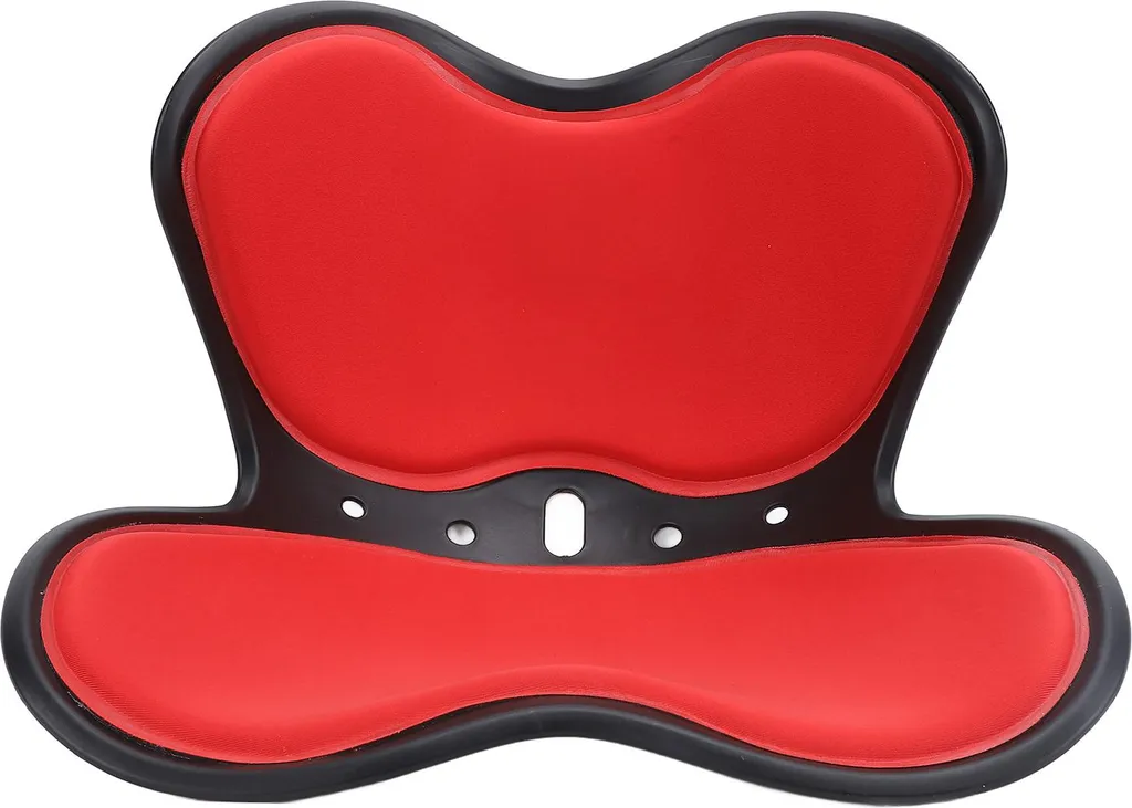 Chaise ergonomique rouge respirante avec dossier souple en forme pétale