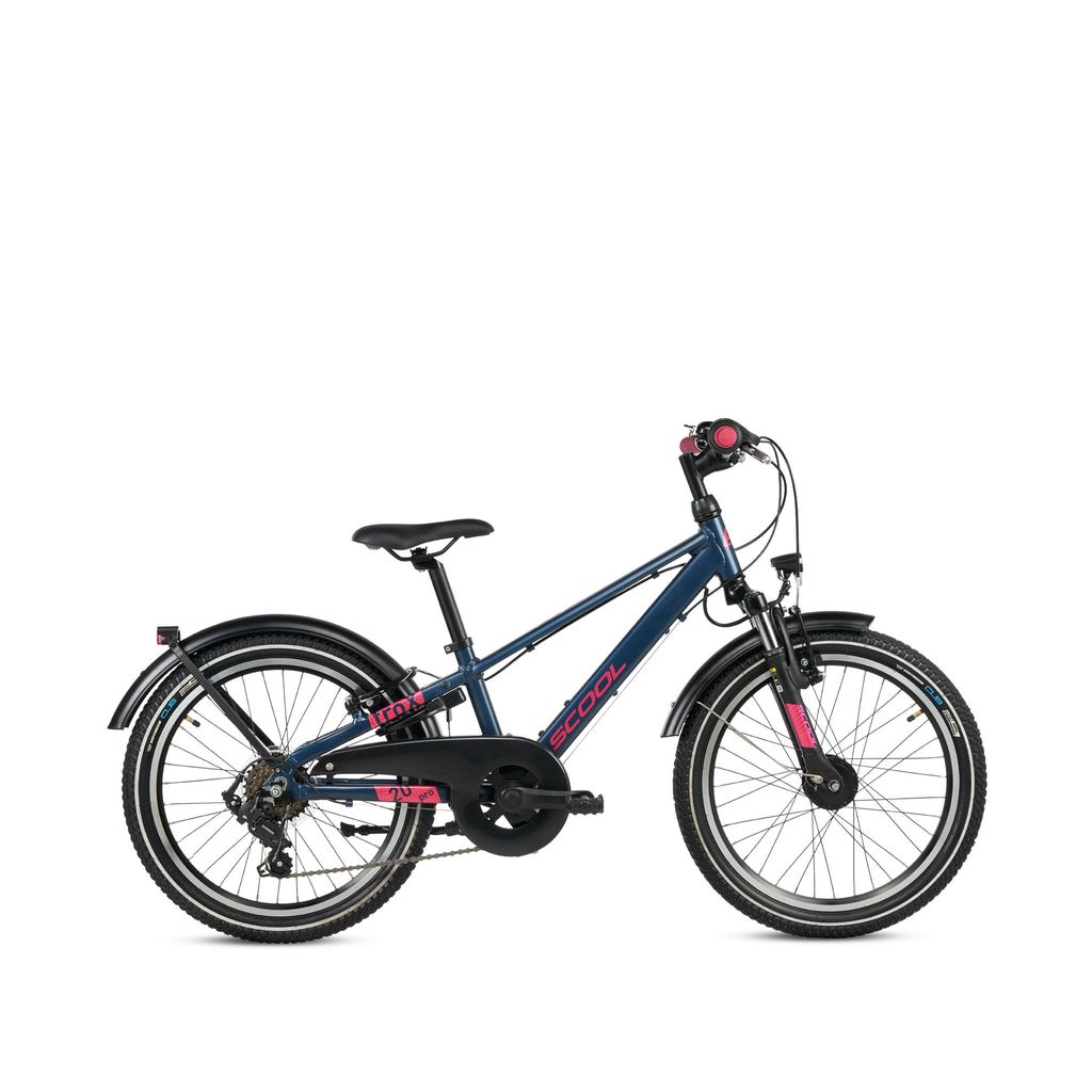 20 Zoll Kinderfahrrad, 7-Gang, Jungenfahrrad, S’COOL troX pro, ab 6–10 Jahre, 115–135 cm, Dunkelblau/Pink
