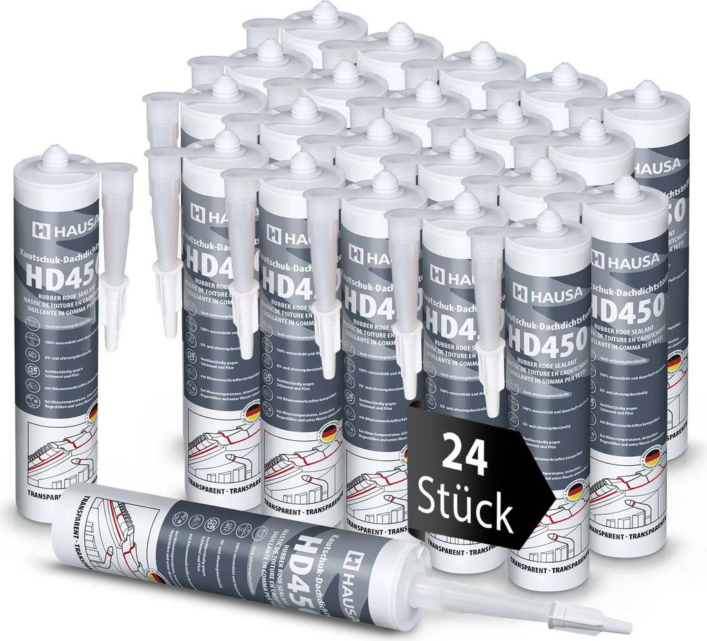 Hausa Kautschuk Dachdichtstoff HD450 Transparent 24x 300ml