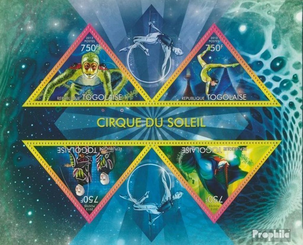 Briefmarken Togo 2013 Mi 5121-5124 Kleinbogen (kompl. Ausgabe) postfrisch Cirque du Soleil