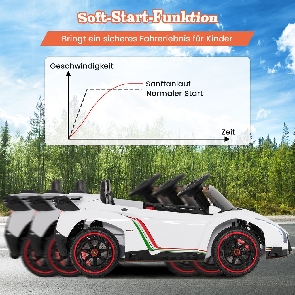 Elektryczny samochód dla dzieci COSTWAY Lamborghini, pojazd Zdjęcie produktu 8