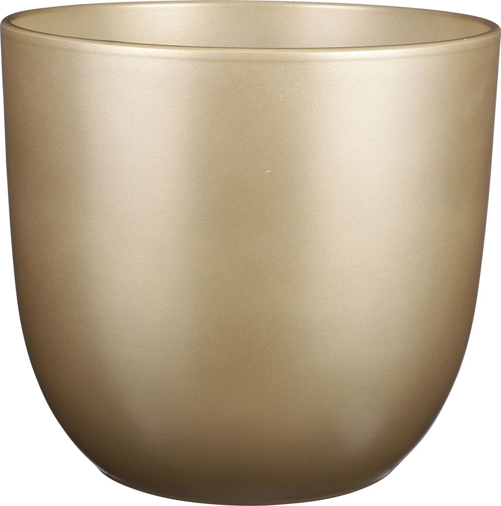 Mica Decorations Tusca Blumentopf - H28,5 x Ø31 cm - Gold Produktbild 