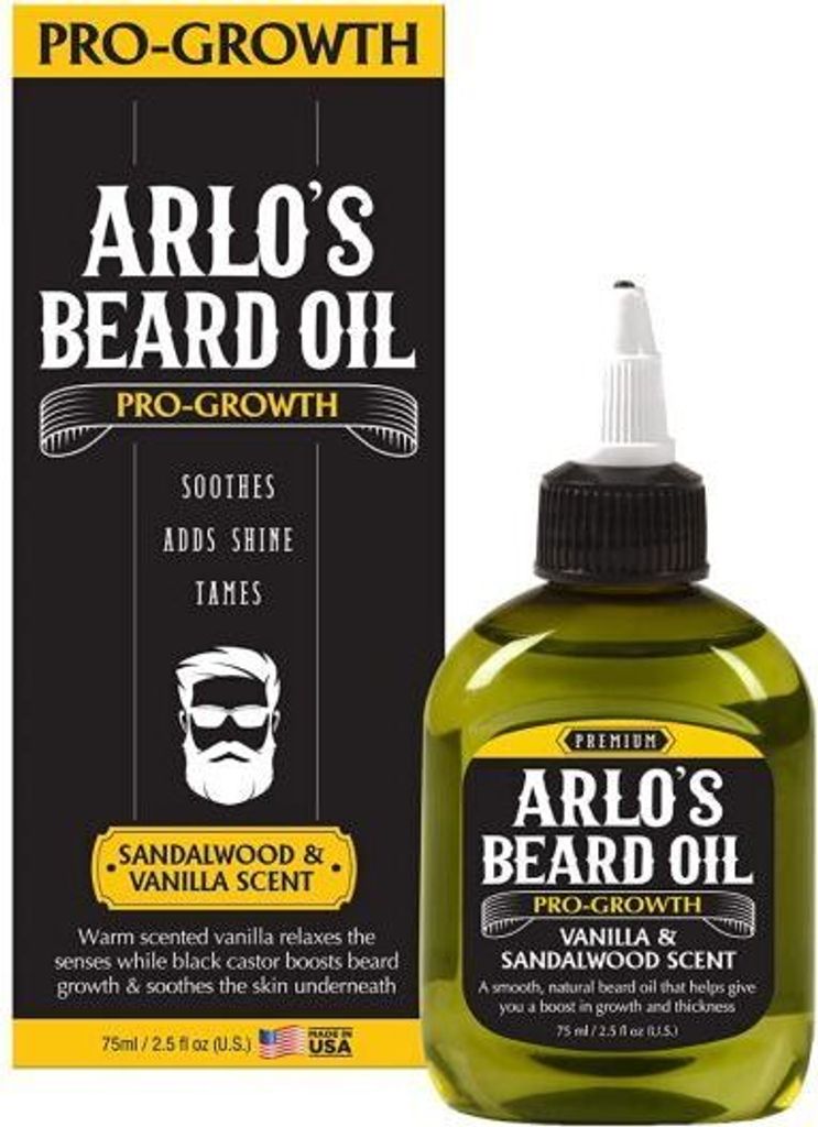 Arlo's Beard Oil Pro-Growth Sandalwood & Vanilla 75ml. Produktbild 