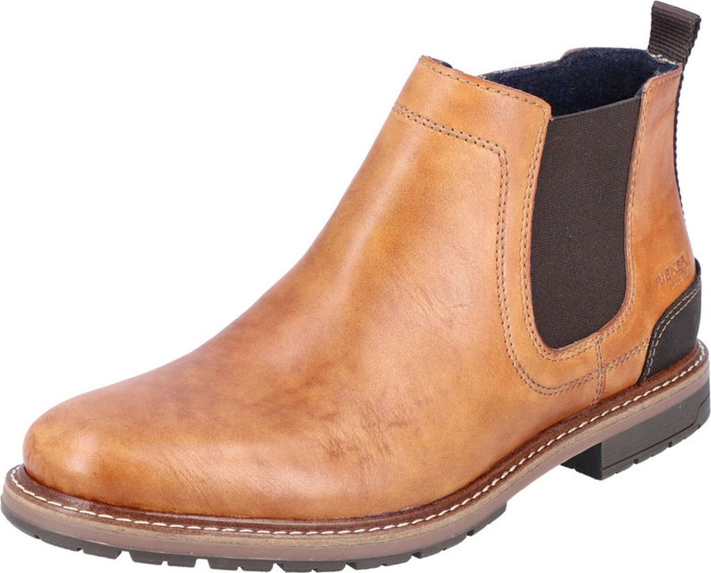 Rieker Herren Stiefelette Leder Chelsea Boot Stretch 13751, Größe:44 EU, Farbe:Braun