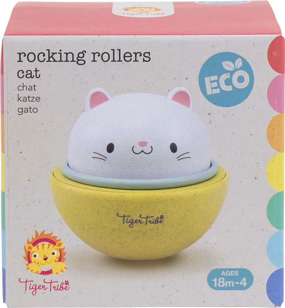 Jouet à Pousser Swing Roller Chat Selecta en Bois pour Bébé et Enfant