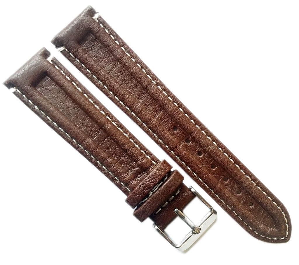 Minott Uhrenarmband Doppelwulst braun weiches Leder > Produktbild 