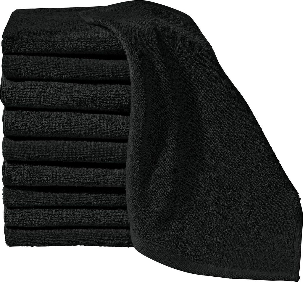 Erwin Müller Seiftuch Heidenheim" 10er-Pack schwarz 30x30 cm"