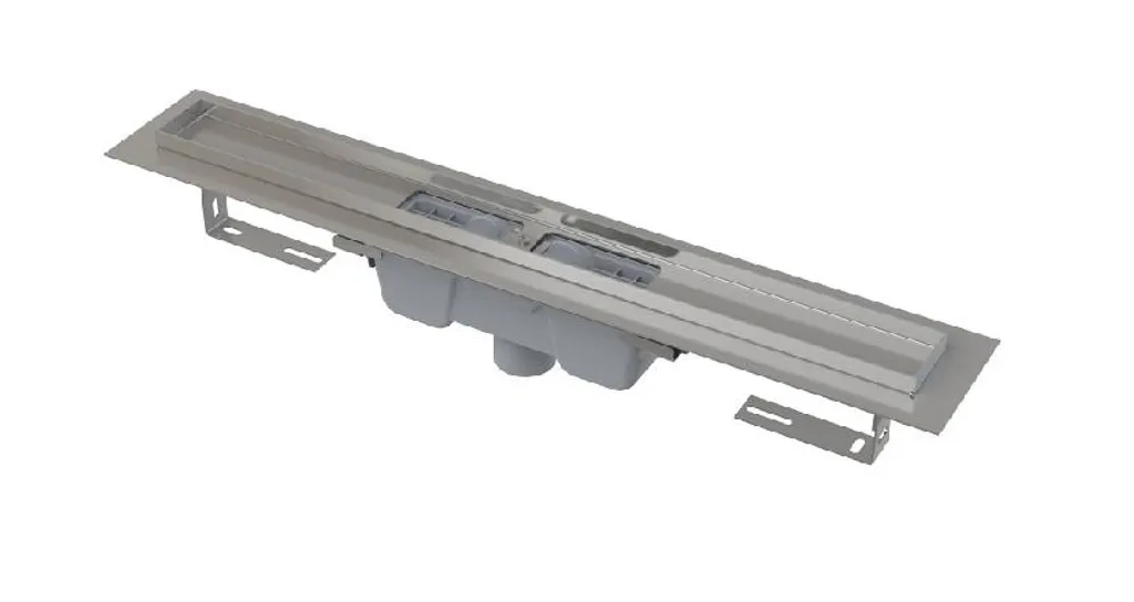 Alcadrain APZ1001 Duschrinne mit Rand für den perforierten Rost, Abfluss senkrecht 300 mm