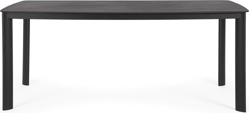 Tisch Alorca 90 x 75 x 180 cm Gesintertem Stein Aluminium Anthrazit