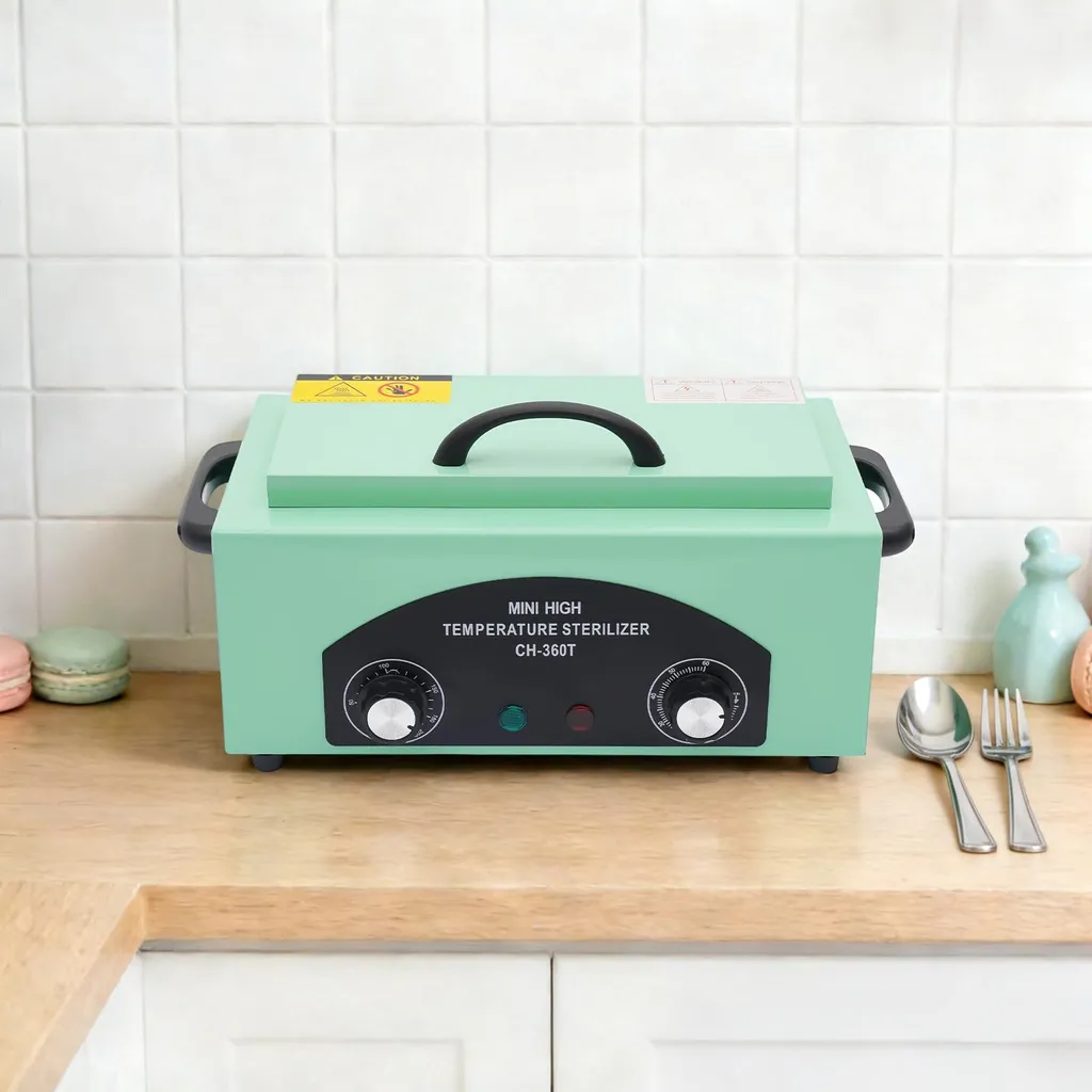 Stérilisateur chaleur sèche pour manucure professionnelle coloris vert - 3