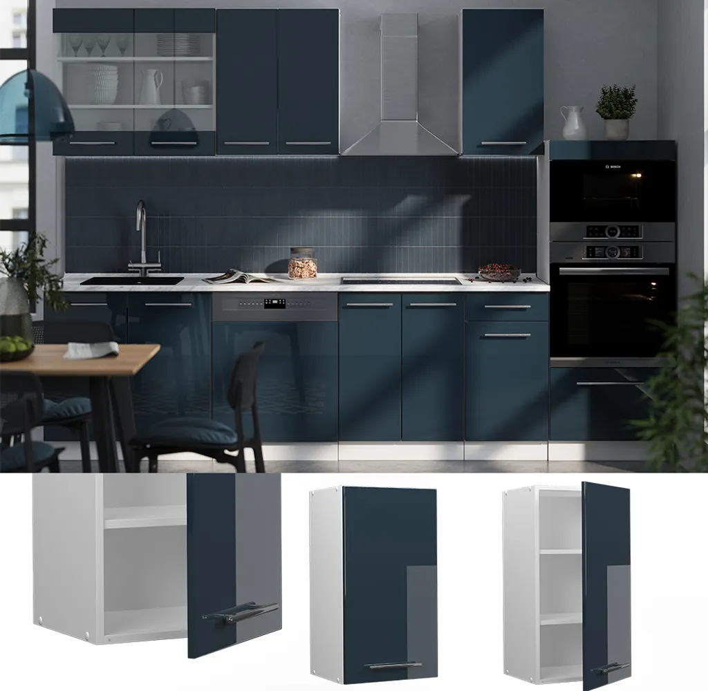 Vicco Pensile Fame-Line 40 cm Blu Scuro Lucido - Mobili Cucina Top - 2