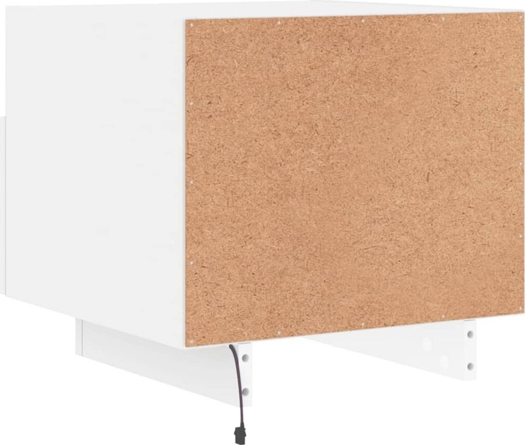 vidaXL Nachttisch mit LED-Leuchten Weiß 40x39x37 cm Produktbild 8