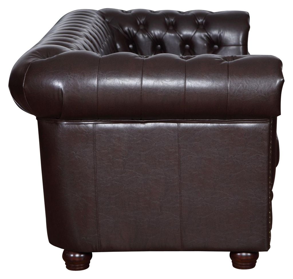 Edles Chesterfield Sofa 2 Sitzer in Kunstleder Vintage Produktbild 