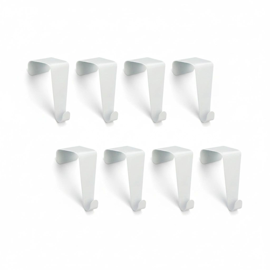 Haken Türhaken Fensterhaken zum einhängen weiß Metall 8 Stück Set ohne Bohren