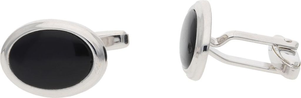 Manschettenknöpfe 925 Silber, Onyx JL10-01-3809 JuwelmaLux