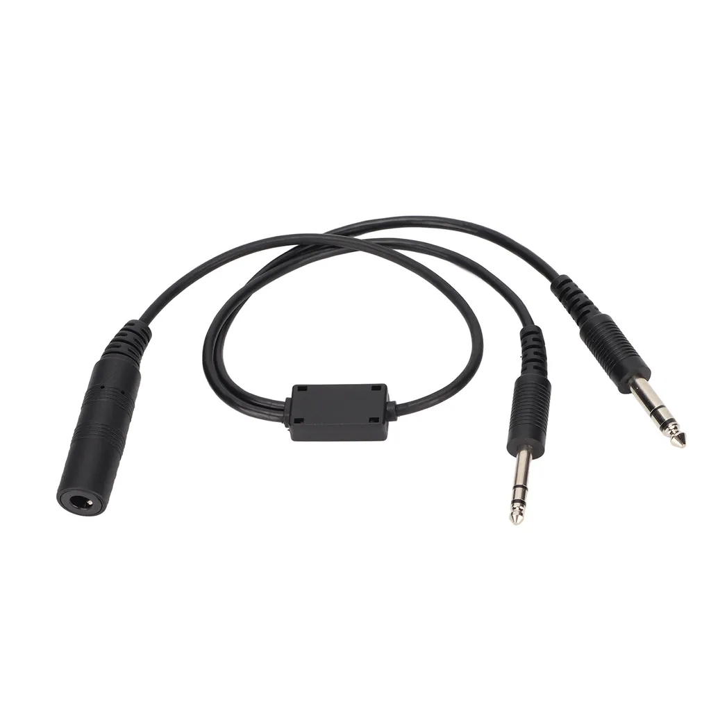 Câble Adaptateur Aviation pour Casque Hélicoptère - Double Prise Jack