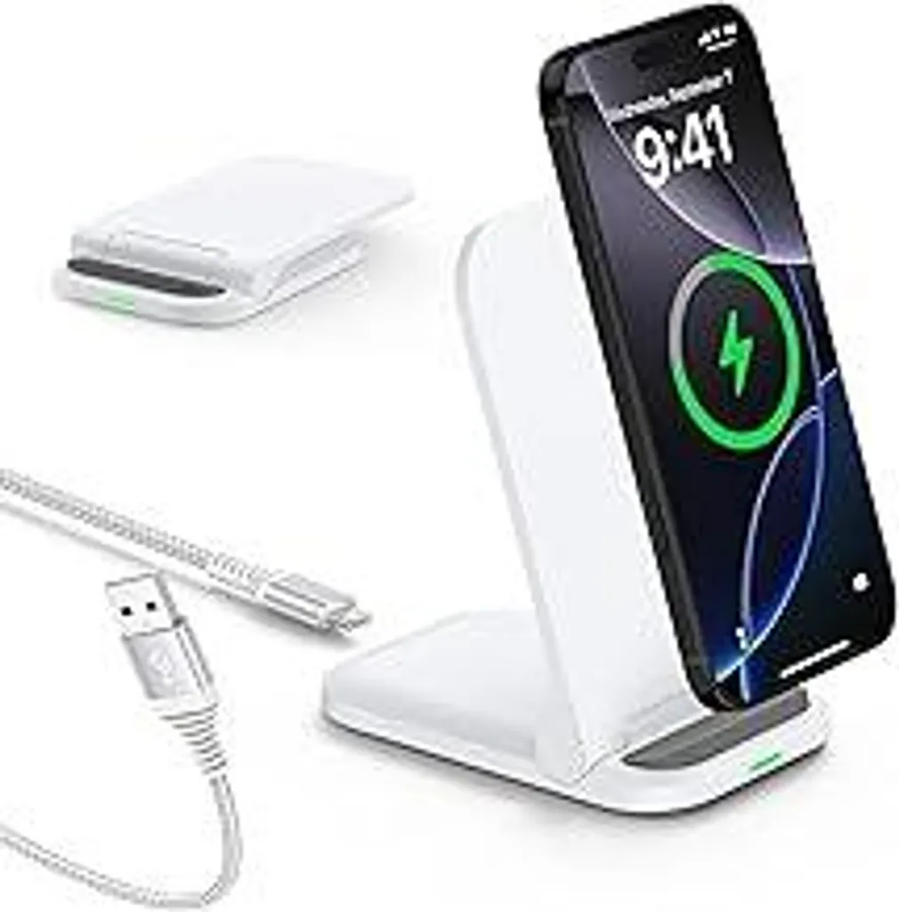 Supporto Ricarica Wireless 15W Professionale: Pieghevole per Google & Samsung