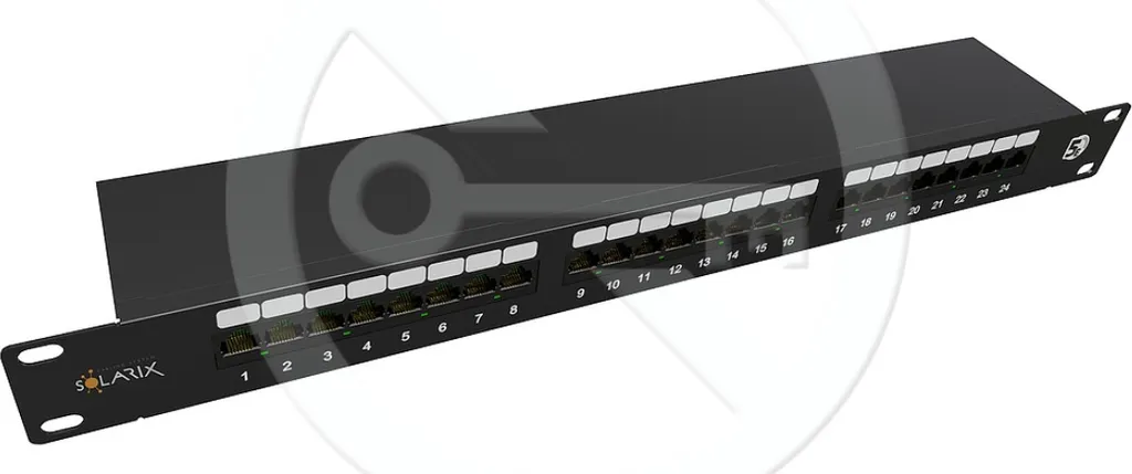 Panneau de Brassage 24 Ports CAT5E STP Noir SX24-5E-STP-BK-N Solarix
