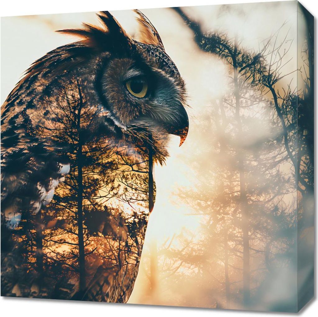 Bild 50x50cm Eulengeist