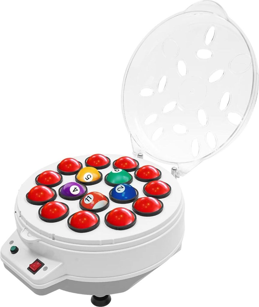 Billardkugel Reiniger & Poliermaschine - Automatisch - 16 Kugeln - 180 W - 1000 U/min - Für Karambolage - Wolle/ABS/PC - Weiß