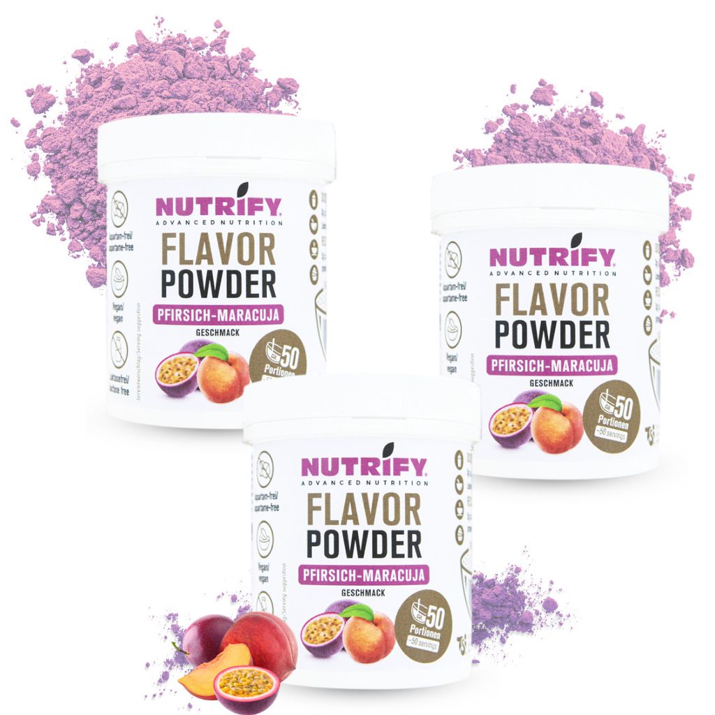 Flavor Powder Geschmackspulver 3er Bundle Pfirsich Maracuja 3x150 g Set