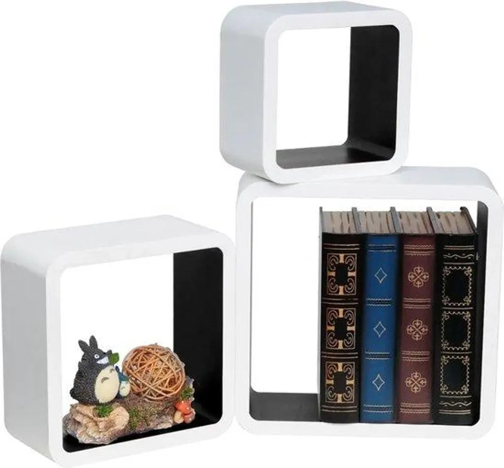 Étagère murale bois noir pour bureau et chambre rangement modulable