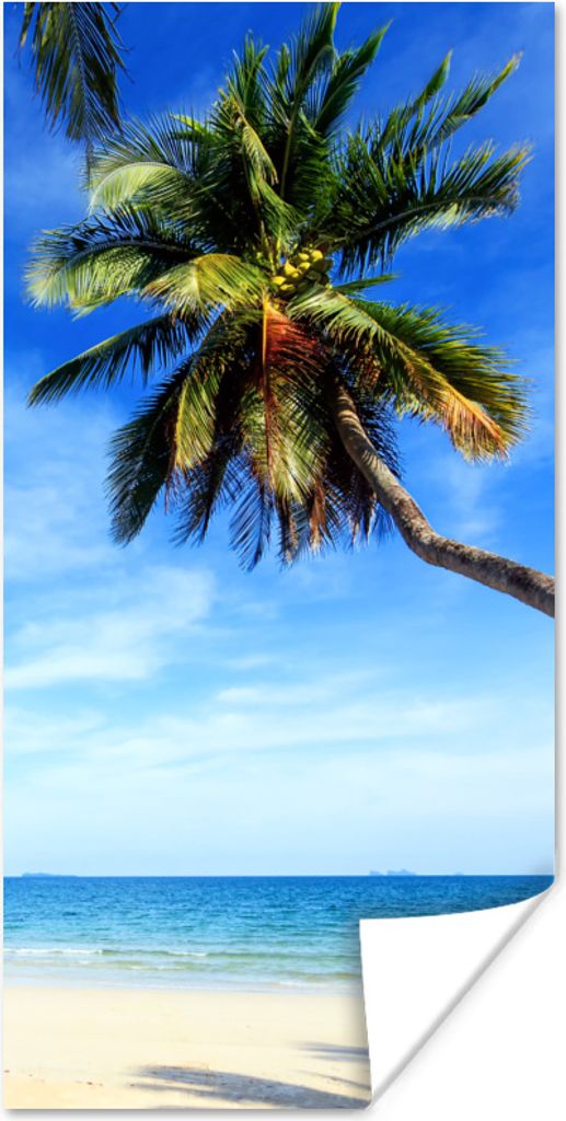 MuchoWow Poster Palmen - Strand - Meer 80x160 cm - Kinderzimmer