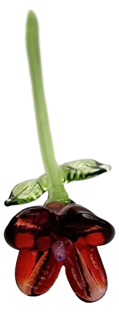 Handgefertigte Glasblumendekoration mit Stiel, mundgeblasene Mini-Blumenfigur, Tischvase, Dekoration für Wohnzimmer, Büro oder Zuhause