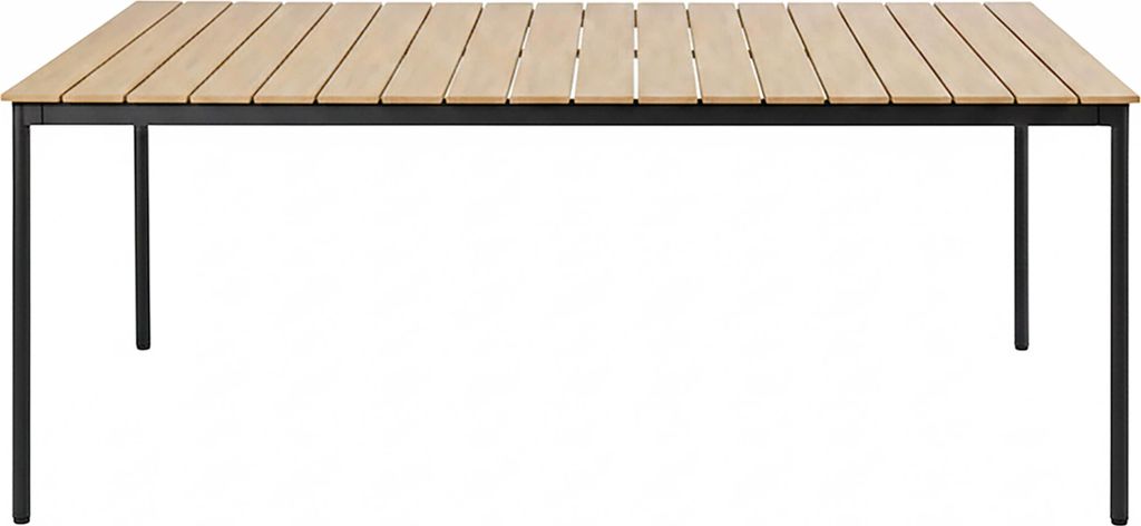 Gartentisch 180 x 90 cm aus Metall und grauem Polywood - Oviala Bogota