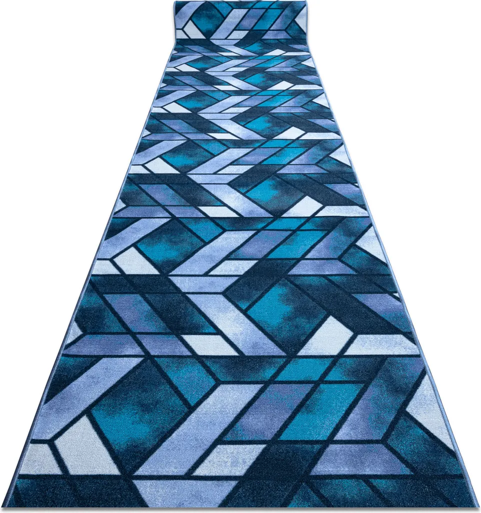Chemin de Couloir Antidérapant Bleu Marine ROMBY 57 cm Style Géométrique